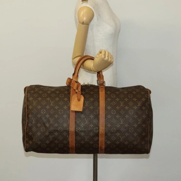 LOUIS VUITTON Monogram Keepall 55 Boston Bag M41424 LV Auth 140035 - Picture 1 of 16